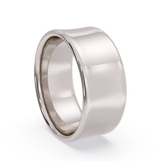 DHBRF8 Slight Court with Flat Edge Wedding Ring - Light weight, 8mm width