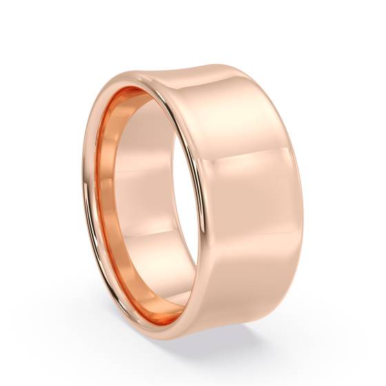 DHBRF8 Slight Court with Flat Edge Wedding Ring - Light weight, 8mm width