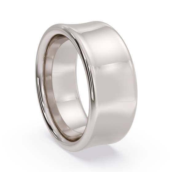 DHBRF8H Slight Court with Flat Edge Wedding Ring - 8mm width, 2.3mm depth