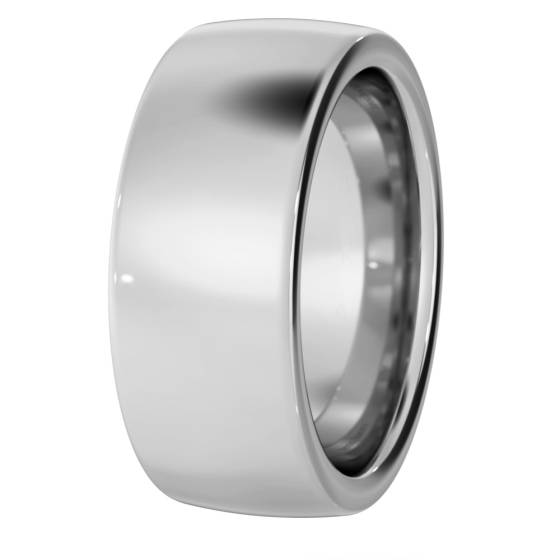 DHBRF8H Slight Court with Flat Edge Wedding Ring - 8mm width, 2.3mm depth
