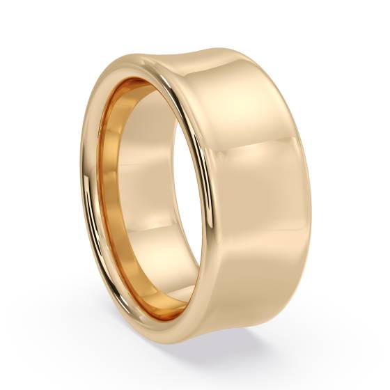 DHBRF8H Slight Court with Flat Edge Wedding Ring - 8mm width, 2.3mm depth