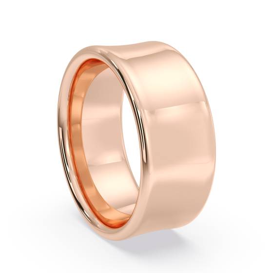 DHBRF8M Slight Court with Flat Edge Wedding Ring - 8mm width, Medium depth