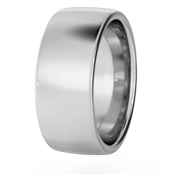 DHBRF8M Slight Court with Flat Edge Wedding Ring - 8mm width, Medium depth