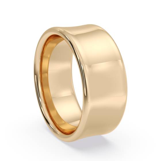 DHBRF8M Slight Court with Flat Edge Wedding Ring - 8mm width, Medium depth