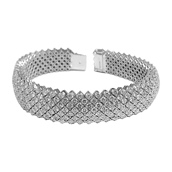 22.00ct VS/E-F Round Cut Natural Diamond Designer Tennis Bracelet