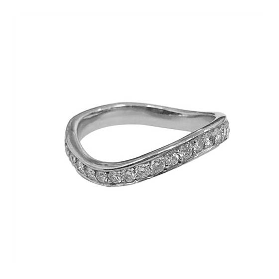 0.30ct VS/F-G Natural Round Cut Diamond Shaped Wedding Ring in Platinum