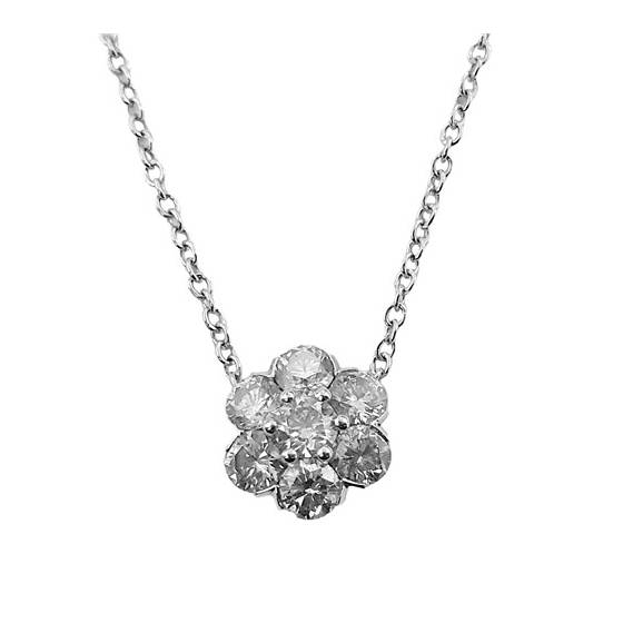 1.50ct VS/F-G Round Cluster Natural Diamond Pendant