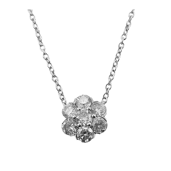 1.50ct VS/F-G Round Cluster Natural Diamond Pendant