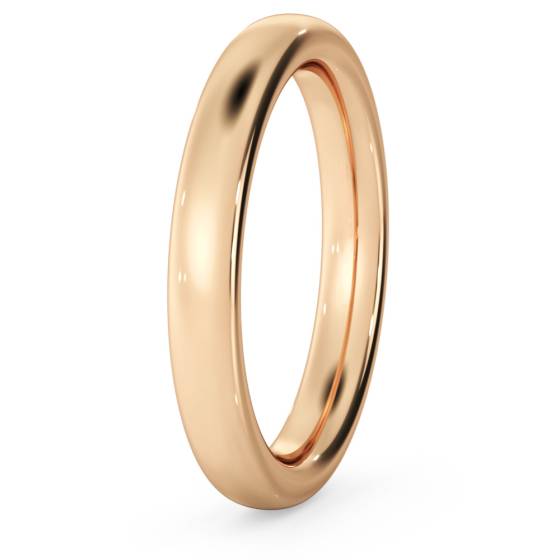 DHC03H Traditional Court Wedding Ring - Heavy weight, 3mm width