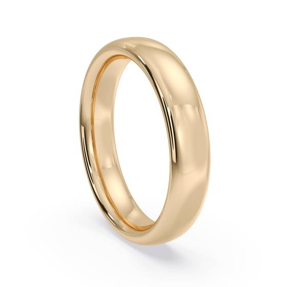 DHC04M Traditional Court Wedding Ring - 4mm width, Medium depth