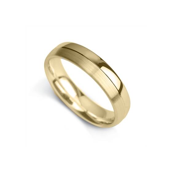 5mm Court Shape Polished and Satin Either Side Of A Central Groove