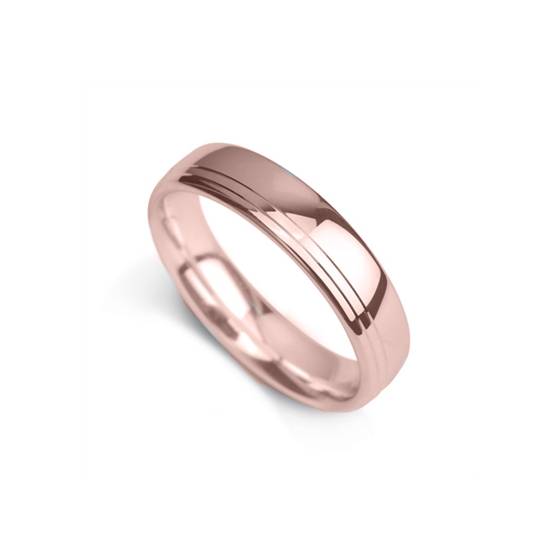 5mm Court Shape Polished With Two Off Centre Grooves