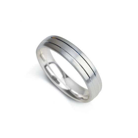 5mm Court Shape Satin With Two Central Grooves