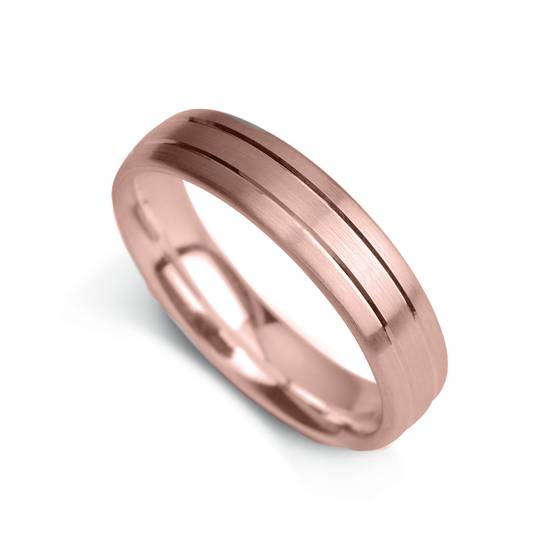 5mm Court Shape Satin With Two Central Grooves