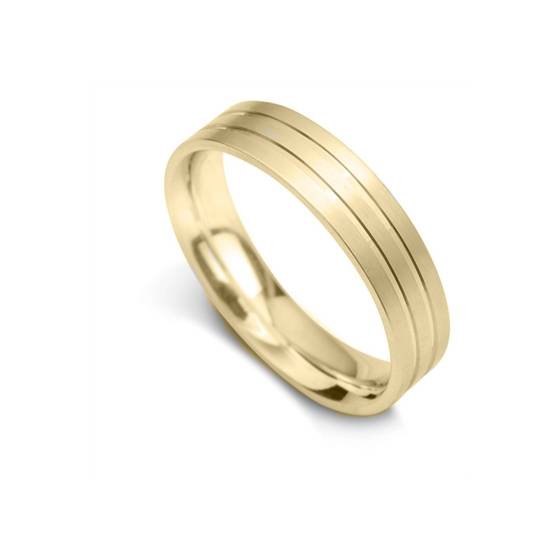 5mm Court Shape Satin With Double Bright Cut Centre Steps