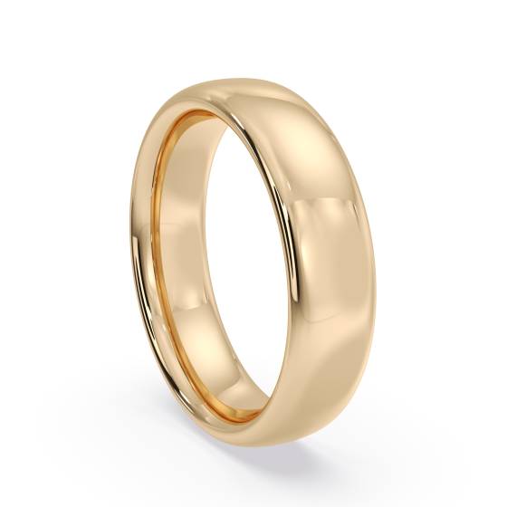 DHC05M Traditional Court Wedding Ring - 5mm width, Medium depth