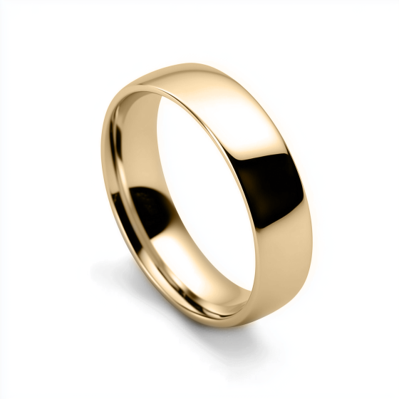 DHC06 Traditional Court Wedding Ring - Lightweight, 6mm width