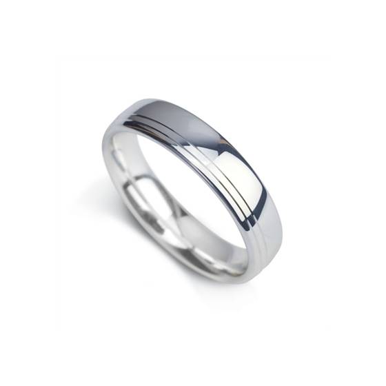 6mm Court Shape Polished With Two Off Centre Grooves