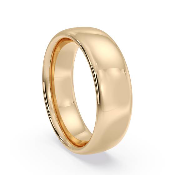 DHC06M Traditional Court Wedding Ring - 6mm width, Medium depth