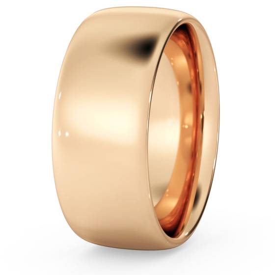 DHC08M Traditional Court Wedding Ring - 8mm width, Medium depth