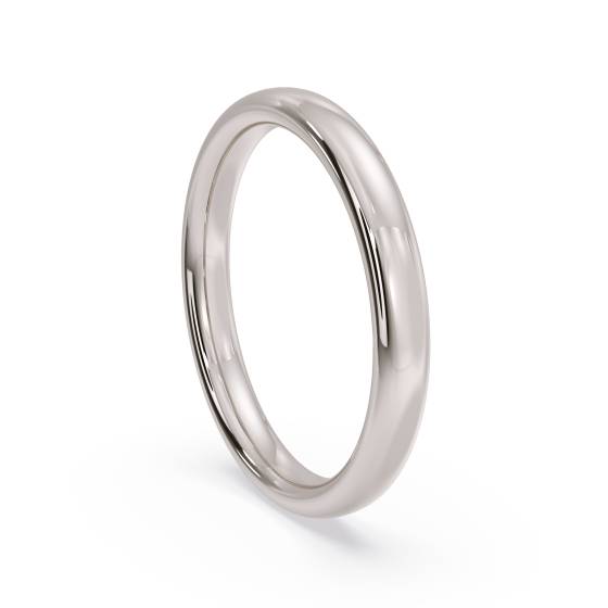 2.5mm Traditional Court Wedding Ring in Platinum