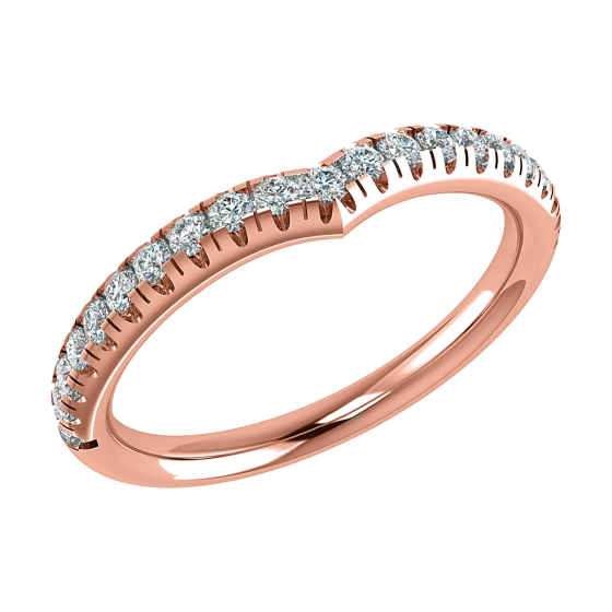 50% Diamond Set Wishbone Ring