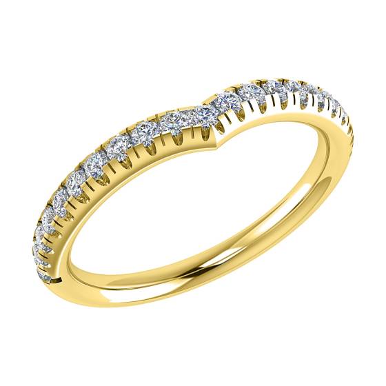 50% Diamond Set Wishbone Ring