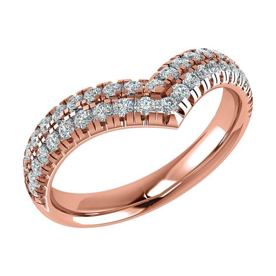 50% Diamond Set Wishbone Ring