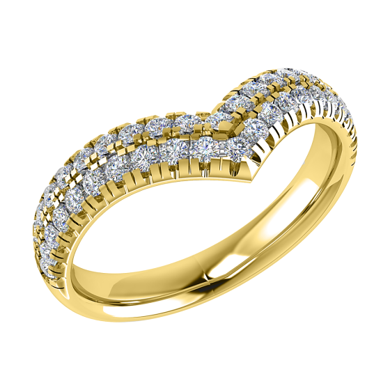 50% Diamond Set Wishbone Ring