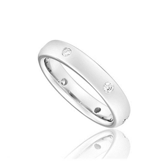 0.20ct VS/E-F Round Natural Diamond Wedding Ring