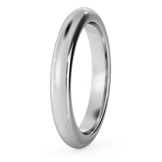 DHD03H D Shape Wedding Ring - Heavy weight, 3mm width