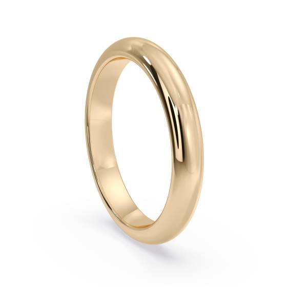 DHD03H D Shape Wedding Ring - Heavy weight, 3mm width