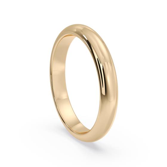 DHD03M D Shape Wedding Ring - 3mm width, Medium depth