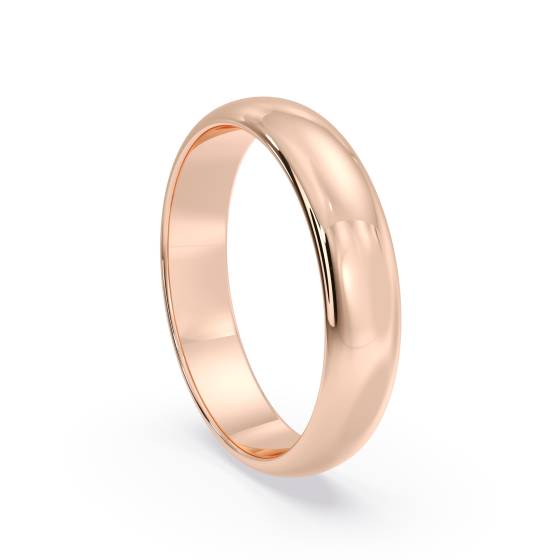 DHD04 D Shape Wedding Ring - Lightweight, 4mm width