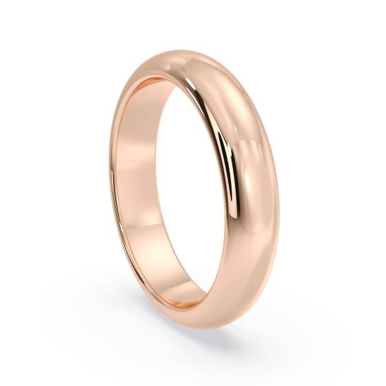 DHD04H D Shape Wedding Ring - Heavy weight, 4mm width