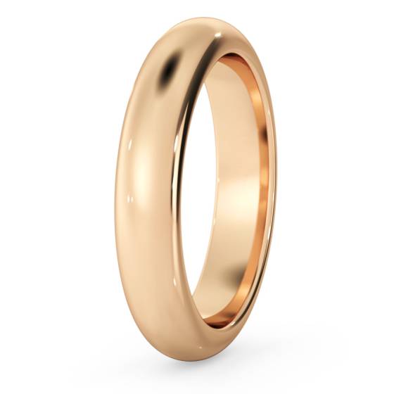 DHD04H D Shape Wedding Ring - Heavy weight, 4mm width