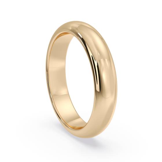 DHD04H D Shape Wedding Ring - Heavy weight, 4mm width