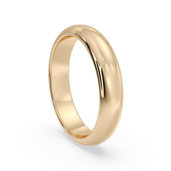 DHD04M D Shape Wedding Ring - 4mm width, Medium depth