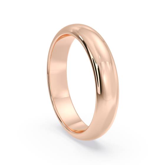 DHD04M D Shape Wedding Ring - 4mm width, Medium depth