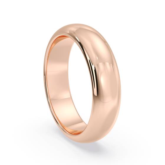 DHD05H D Shape Wedding Ring - Heavy weight, 5mm width