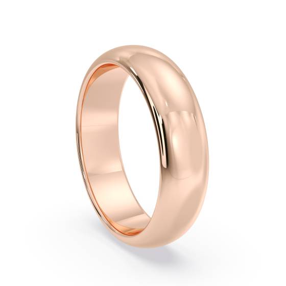DHD05M D Shape Wedding Ring - 5mm width, Medium depth