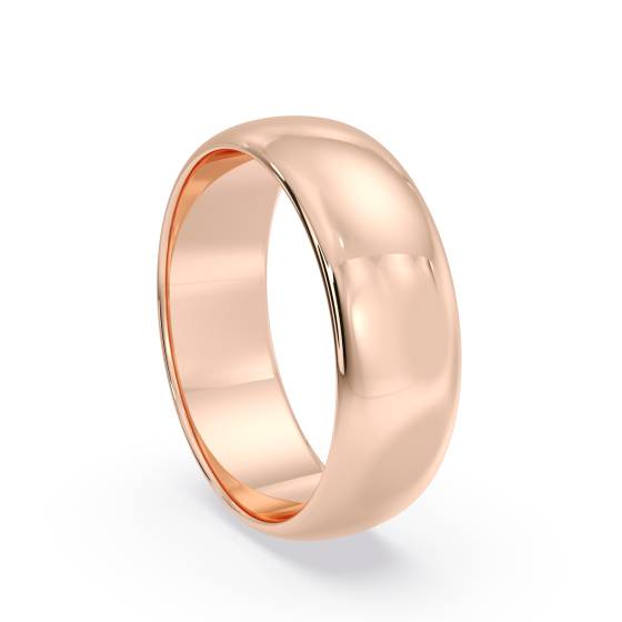 DHD06 D Shape Wedding Ring - Lightweight, 6mm width