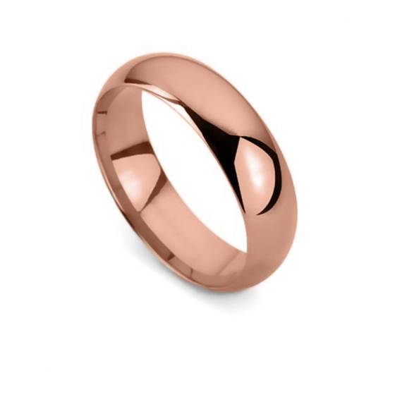 DHD06 D Shape Wedding Ring - Lightweight, 6mm width