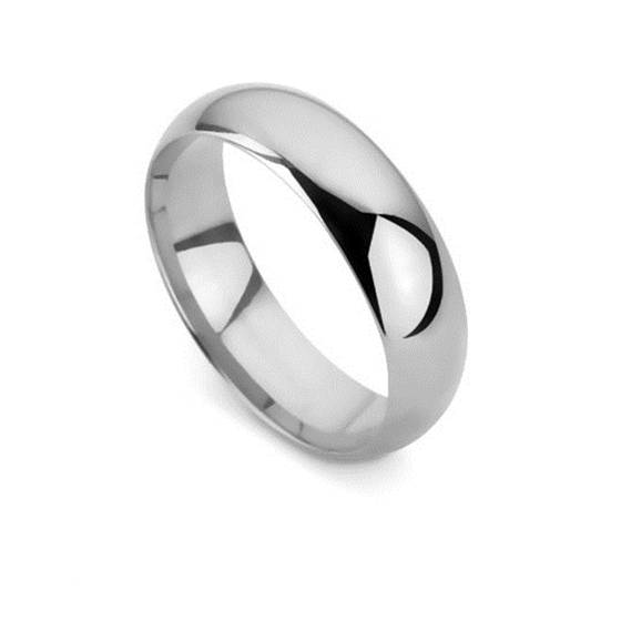 DHD06 D Shape Wedding Ring - Lightweight, 6mm width