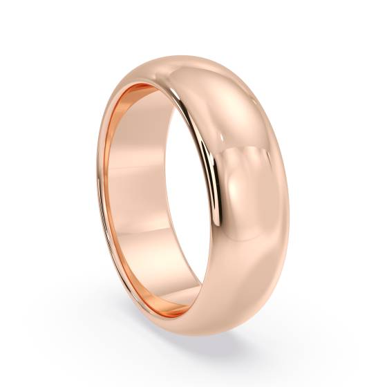 DHD06H D Shape Wedding Ring - Heavy weight, 6mm width