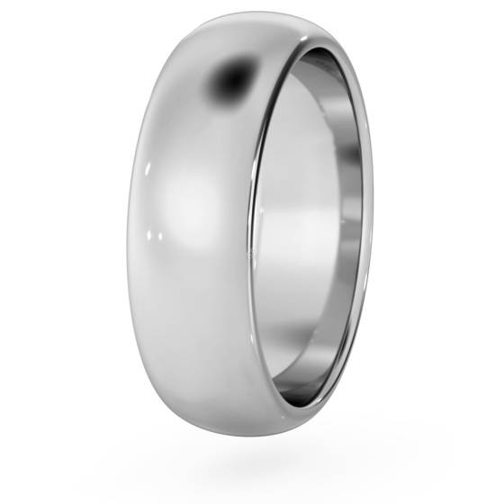 DHD06M D Shape Wedding Ring - 6mm width, Medium depth