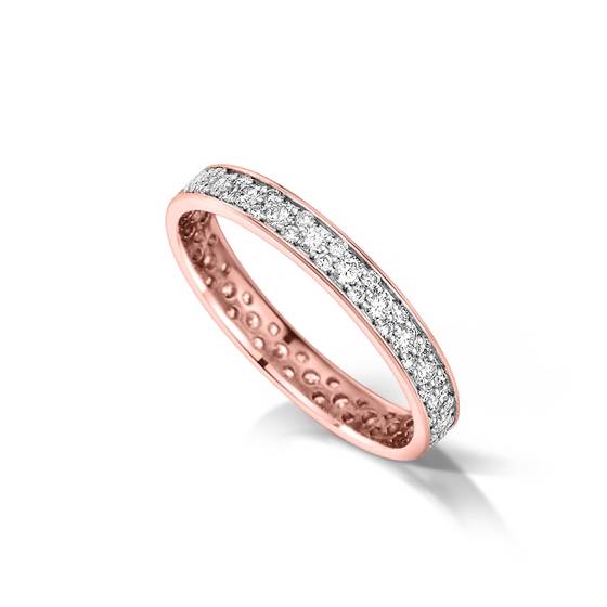 0.60ct VS/F-G Round Natural Diamond Wedding Ring