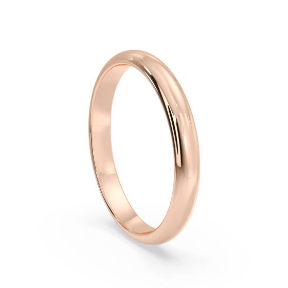 DHD25 D Shape Wedding Ring - Lightweight, 2.5mm width