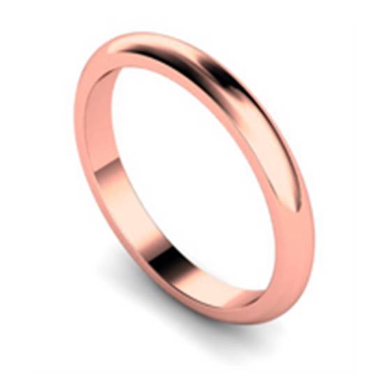 DHD25 D Shape Wedding Ring - Lightweight, 2.5mm width