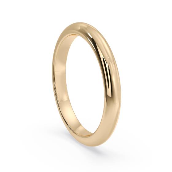 DHD25H D Shape Wedding Ring - Heavy weight, 2.5mm width